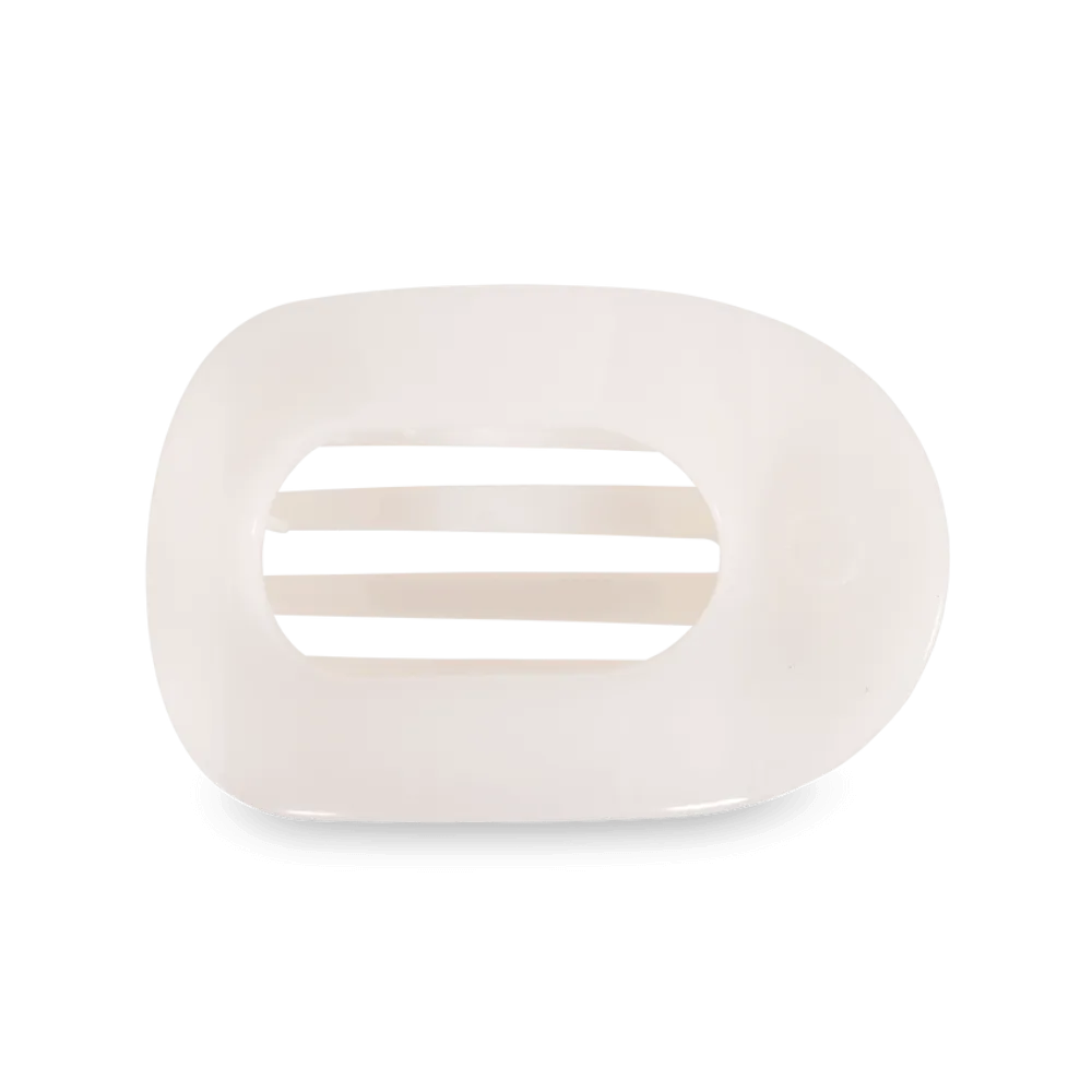 Teleties Large Coconut White Flat Round Clip