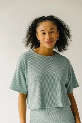 The Kelce Ribbed Blouse in Sage