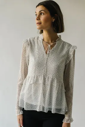 The Kittery Polka Dot Chiffon Blouse in Cream