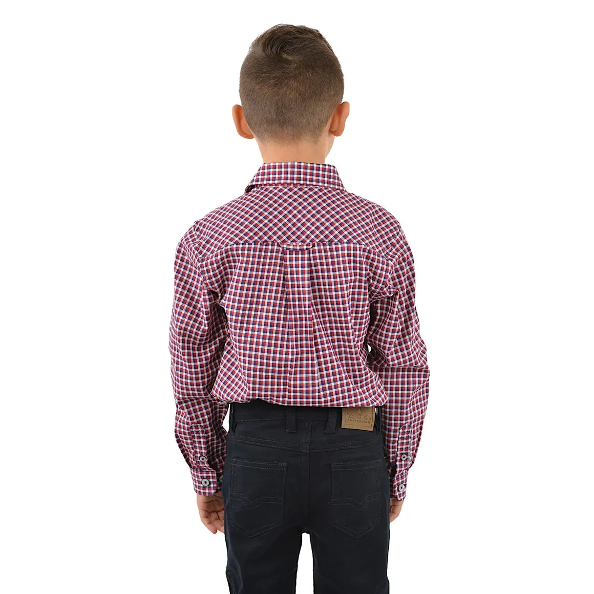 Thomas Cook Boys Hume Check 2-Pocket L/S Shirt - Red/Navy