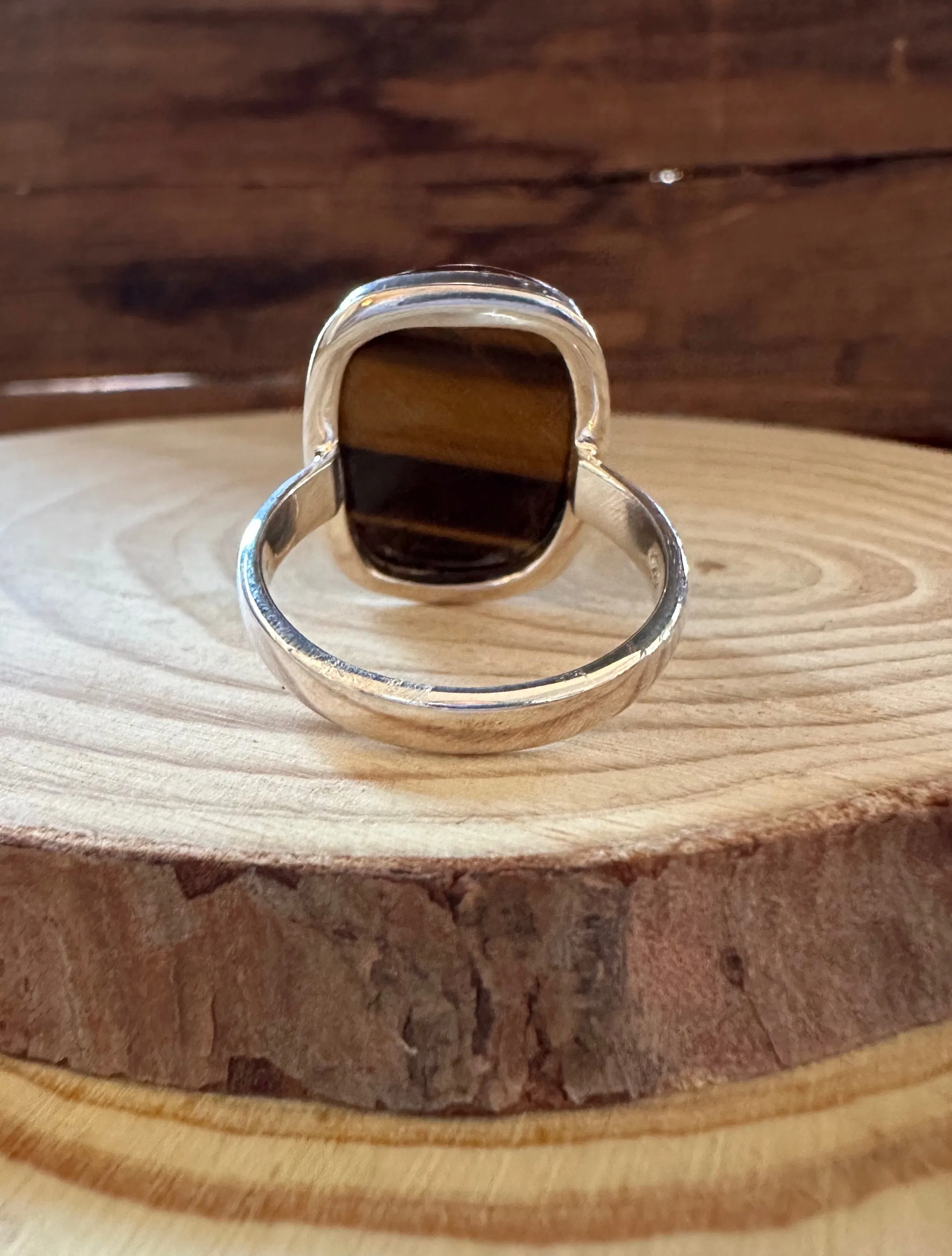 TIGER'S EYE and Silver Ring Size 10