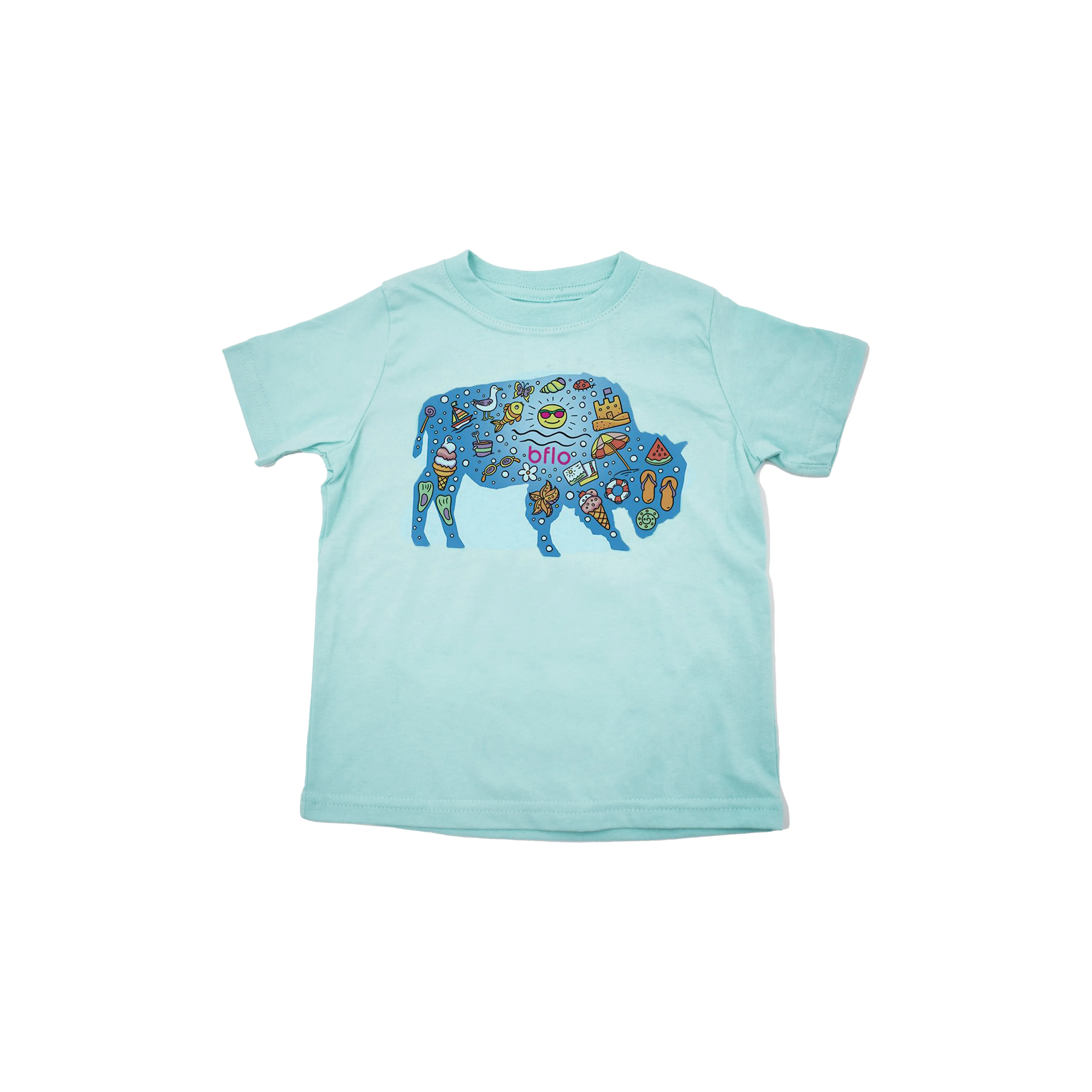 Toddler Turquoise With Buffalo Beach UV Color Changing Shirt