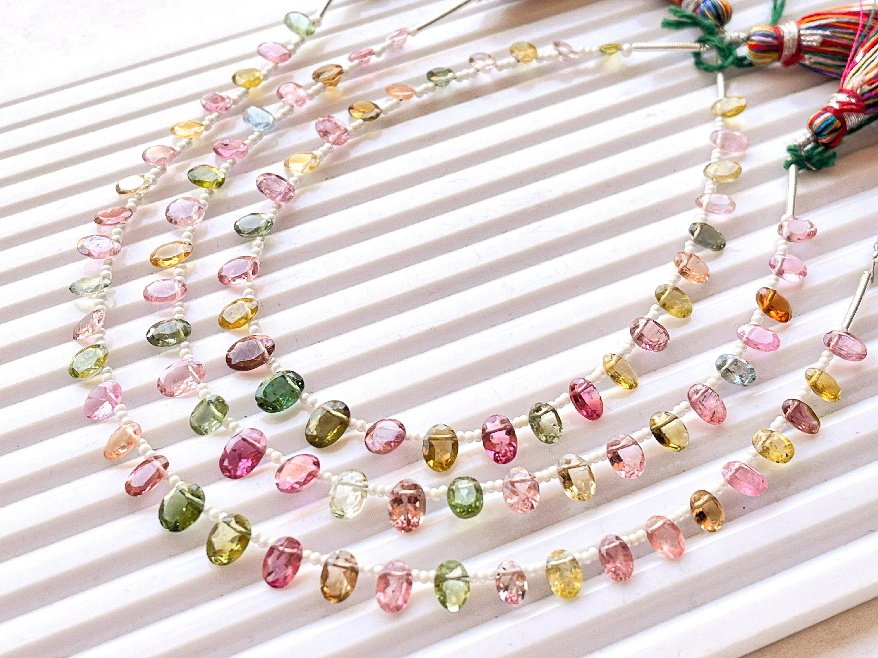 Tourmaline Oval Shape Cut Stone Beads