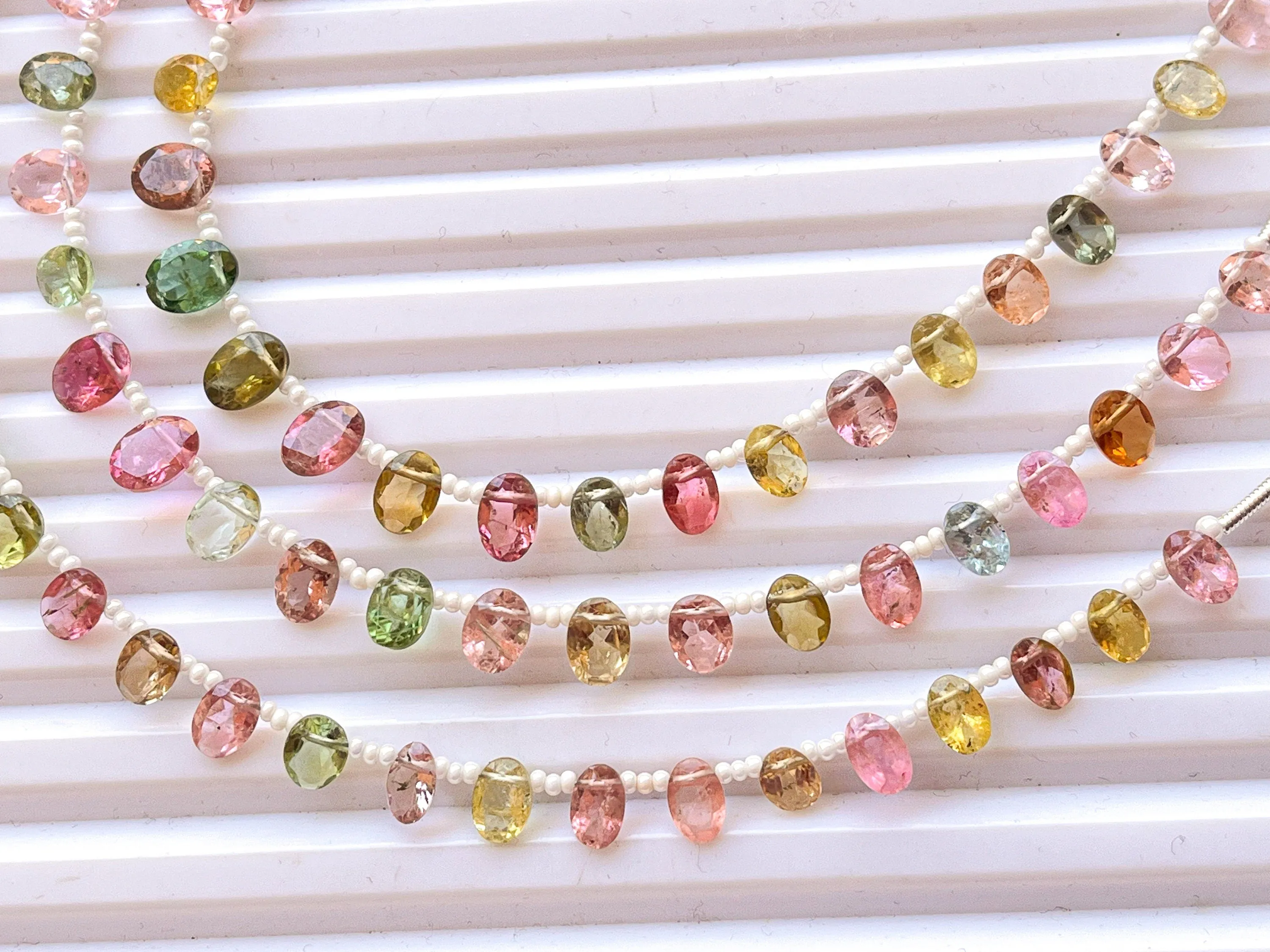 Tourmaline Oval Shape Cut Stone Beads