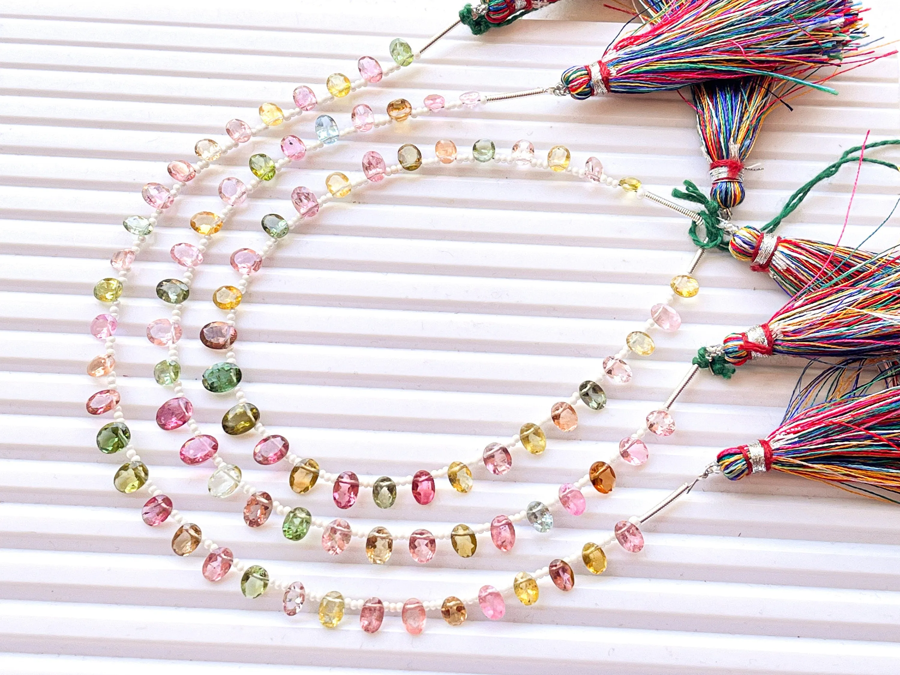 Tourmaline Oval Shape Cut Stone Beads