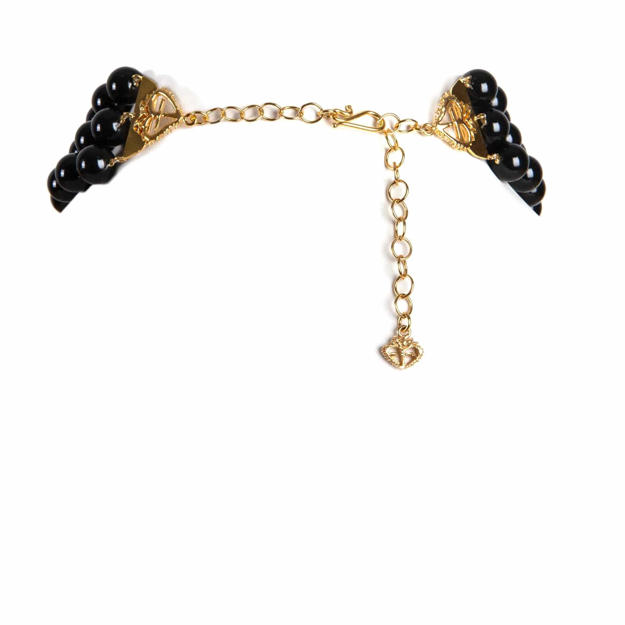 Triple Iconic Pearl Choker - Black