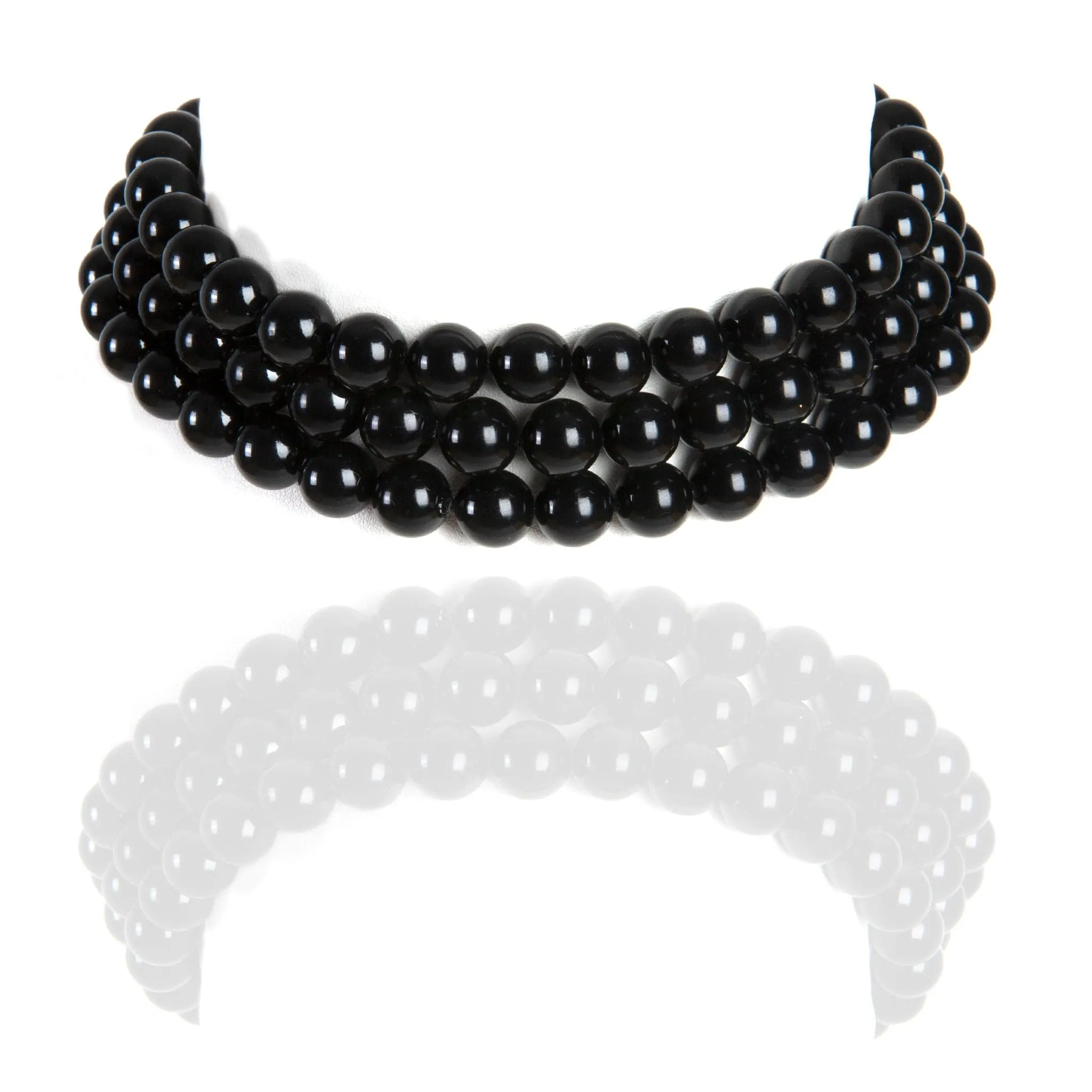 Triple Iconic Pearl Choker - Black