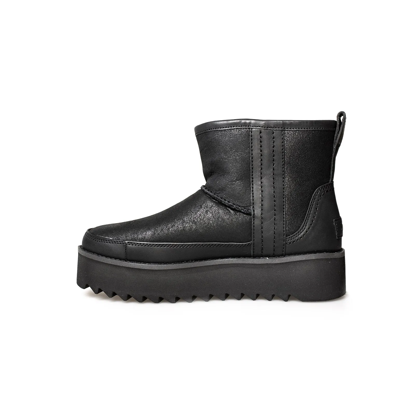 UGG Classic Rebel Biker Mini Black Boots - Women's