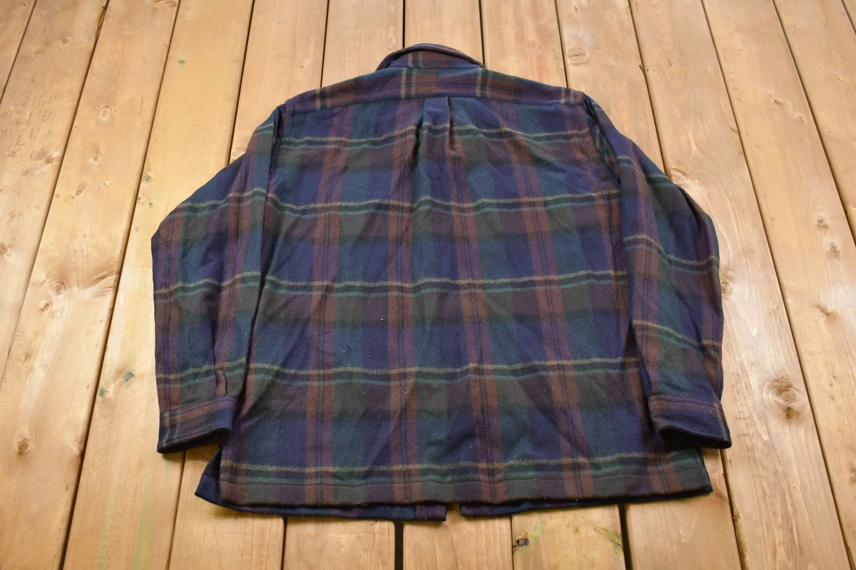 Vintage 1990s 100% Wool Polo Ralph Lauren Plaid Button Up Shirt / 1990s Button Up / Vintage Flannel / Casual Wear / Pattern Button Up