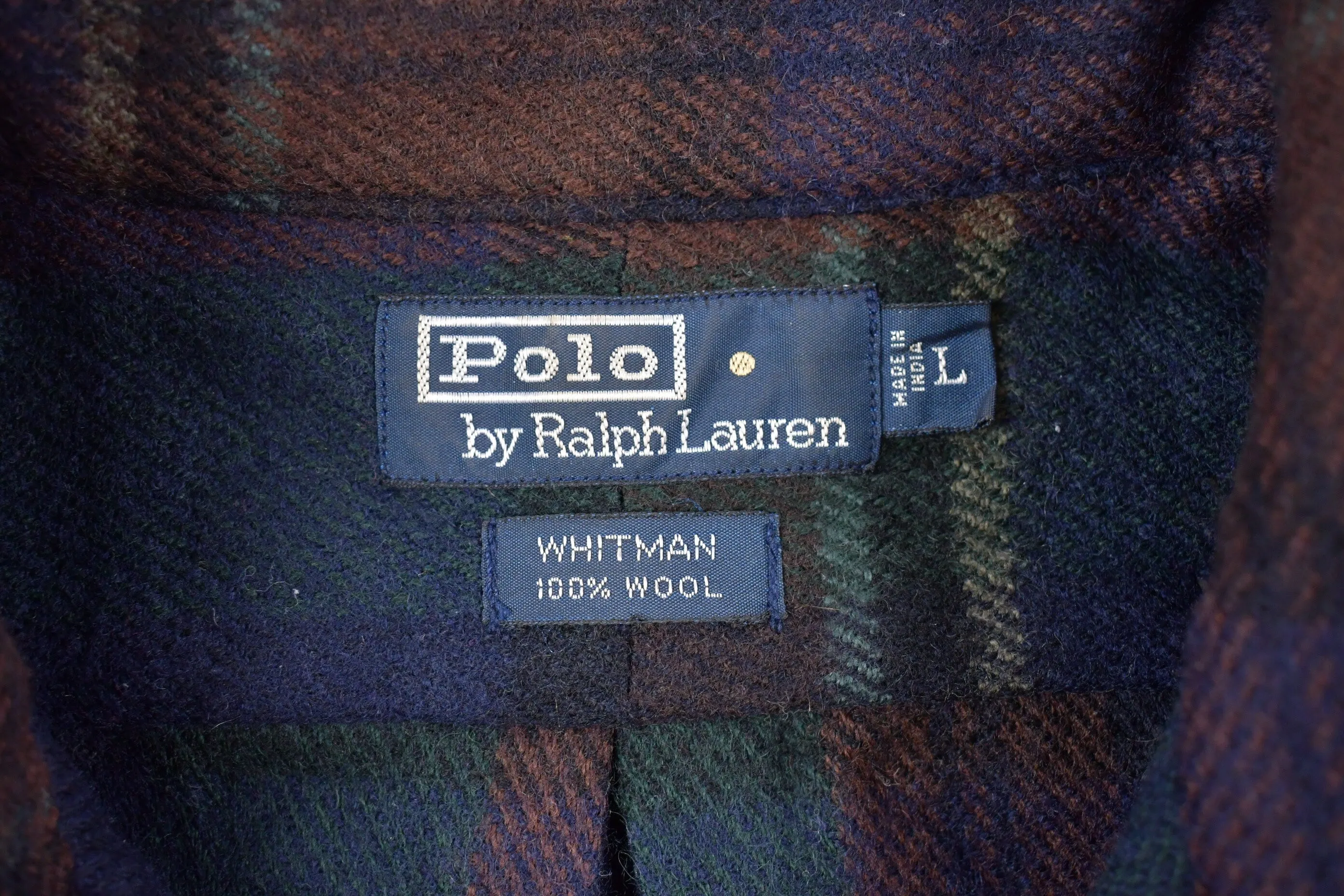 Vintage 1990s 100% Wool Polo Ralph Lauren Plaid Button Up Shirt / 1990s Button Up / Vintage Flannel / Casual Wear / Pattern Button Up