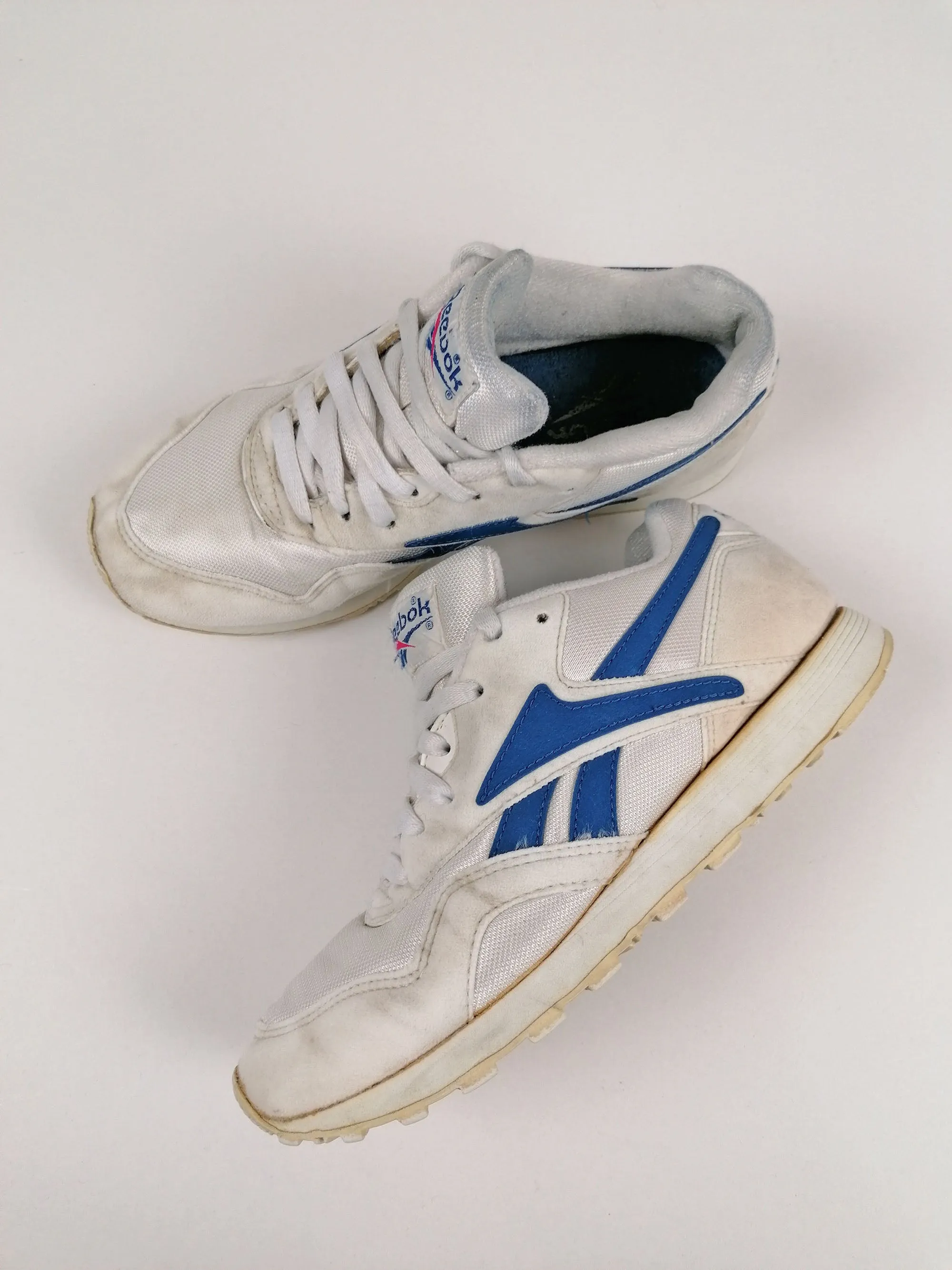 Vintage 90's REEBOK Classic Retro Sneakers White Nylon Trainers Women - size EU 37.5 / UK 4.5 / us 6.5