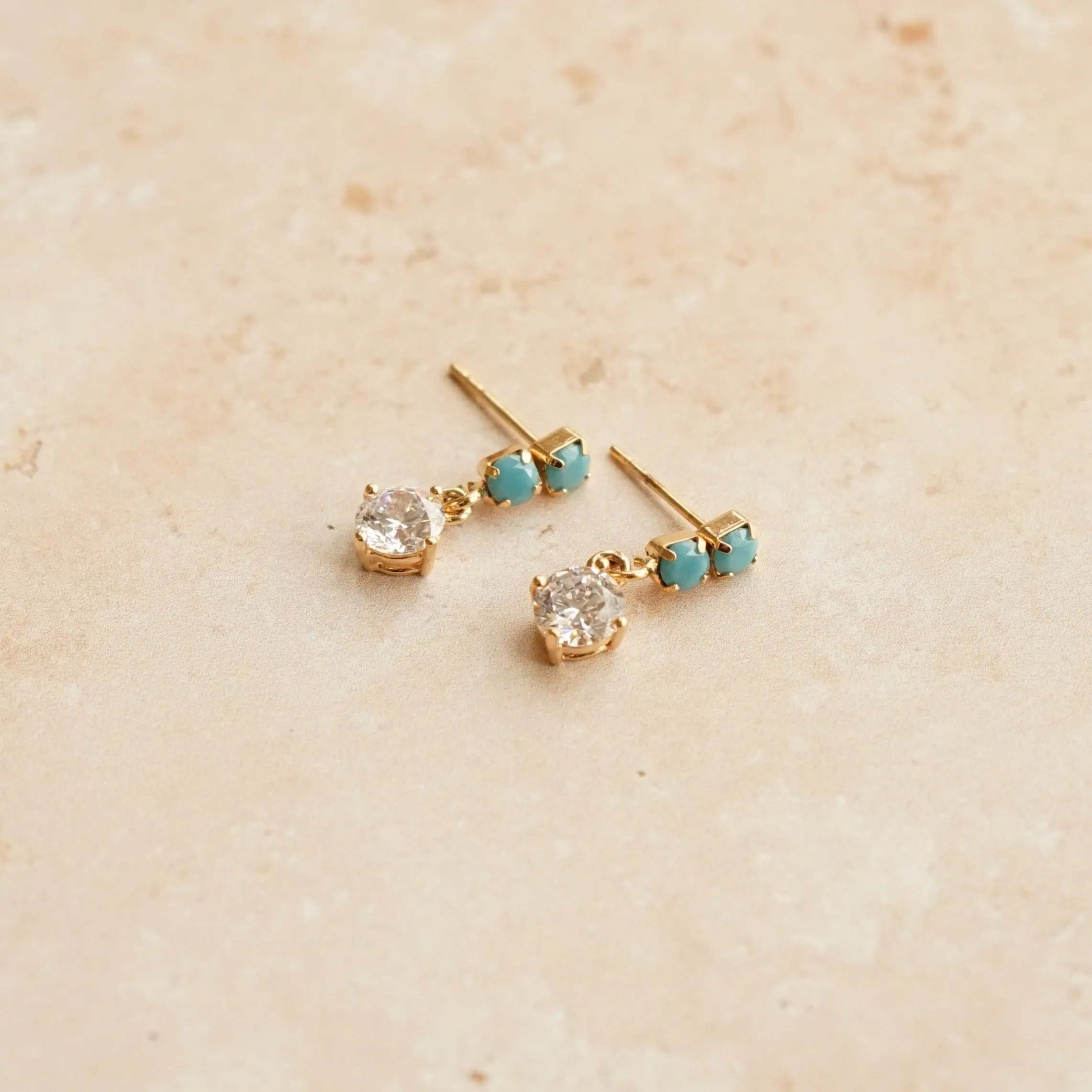 Vintage Delicate Stone Drop Earrings