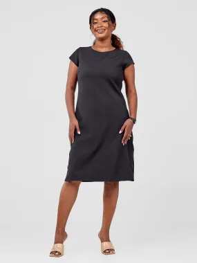 Vivo Pendo Cap Sleeve Shift Dress - Black