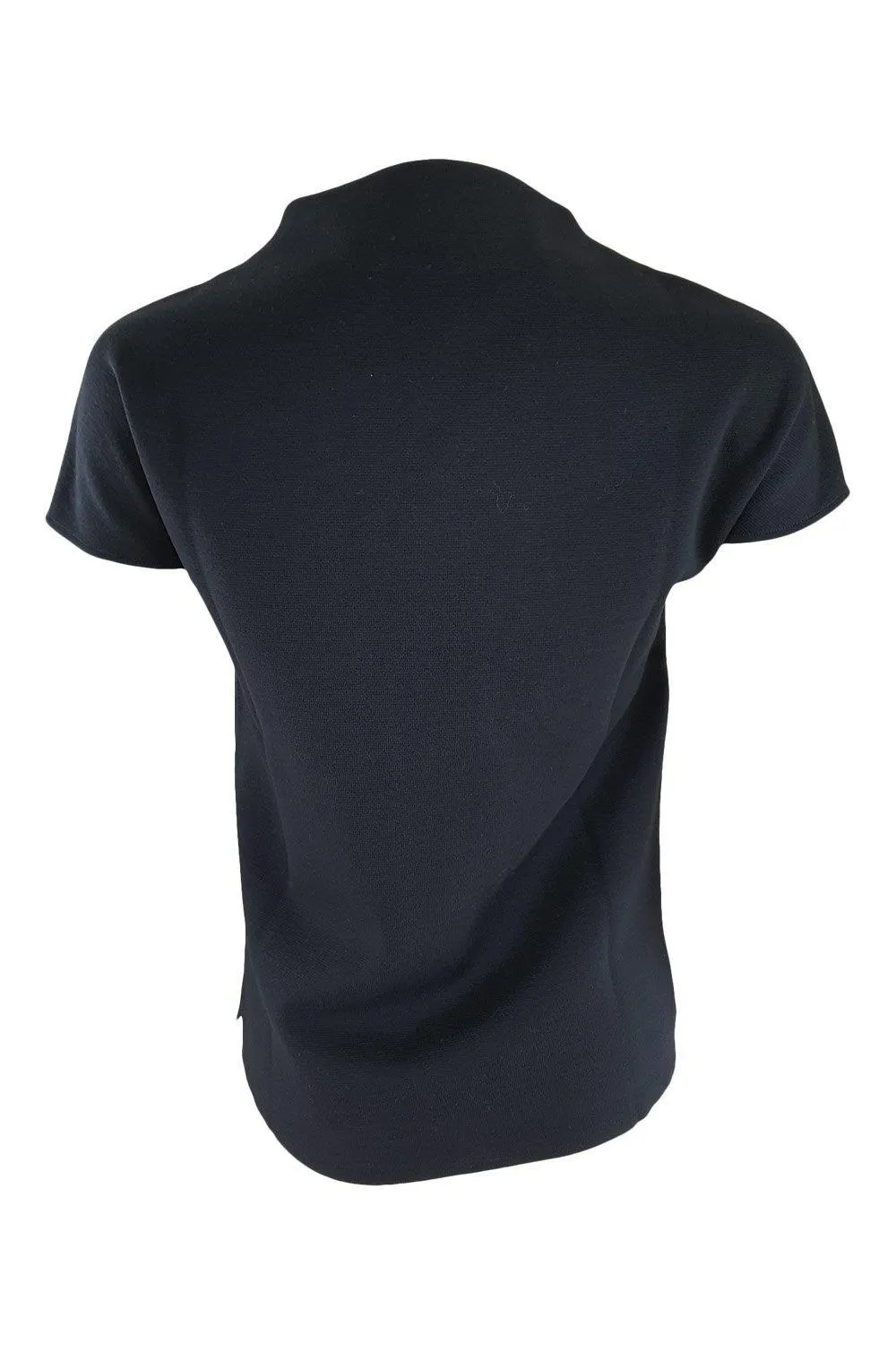 WAR THE ROBE WtR Black Merino Wool Cap Sleeve Women's Top (34/36)