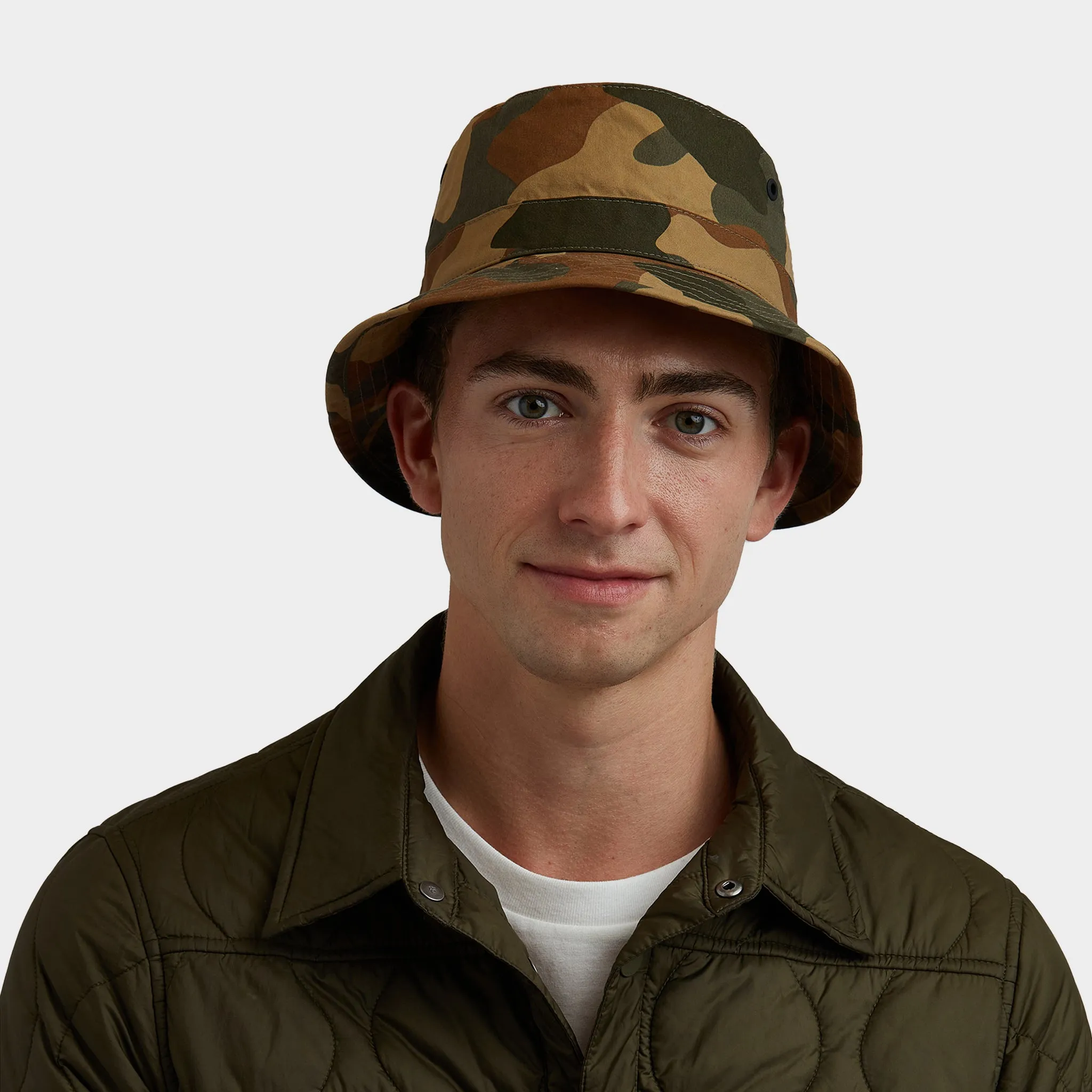 Waxed Camo Bucket Hat