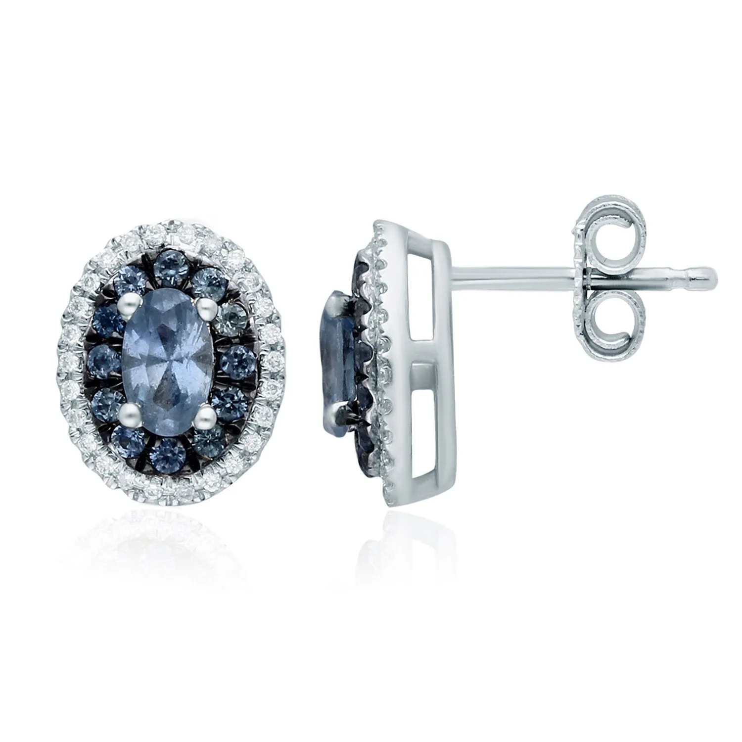 White Gold Sapphire & Diamond Infinite Earring