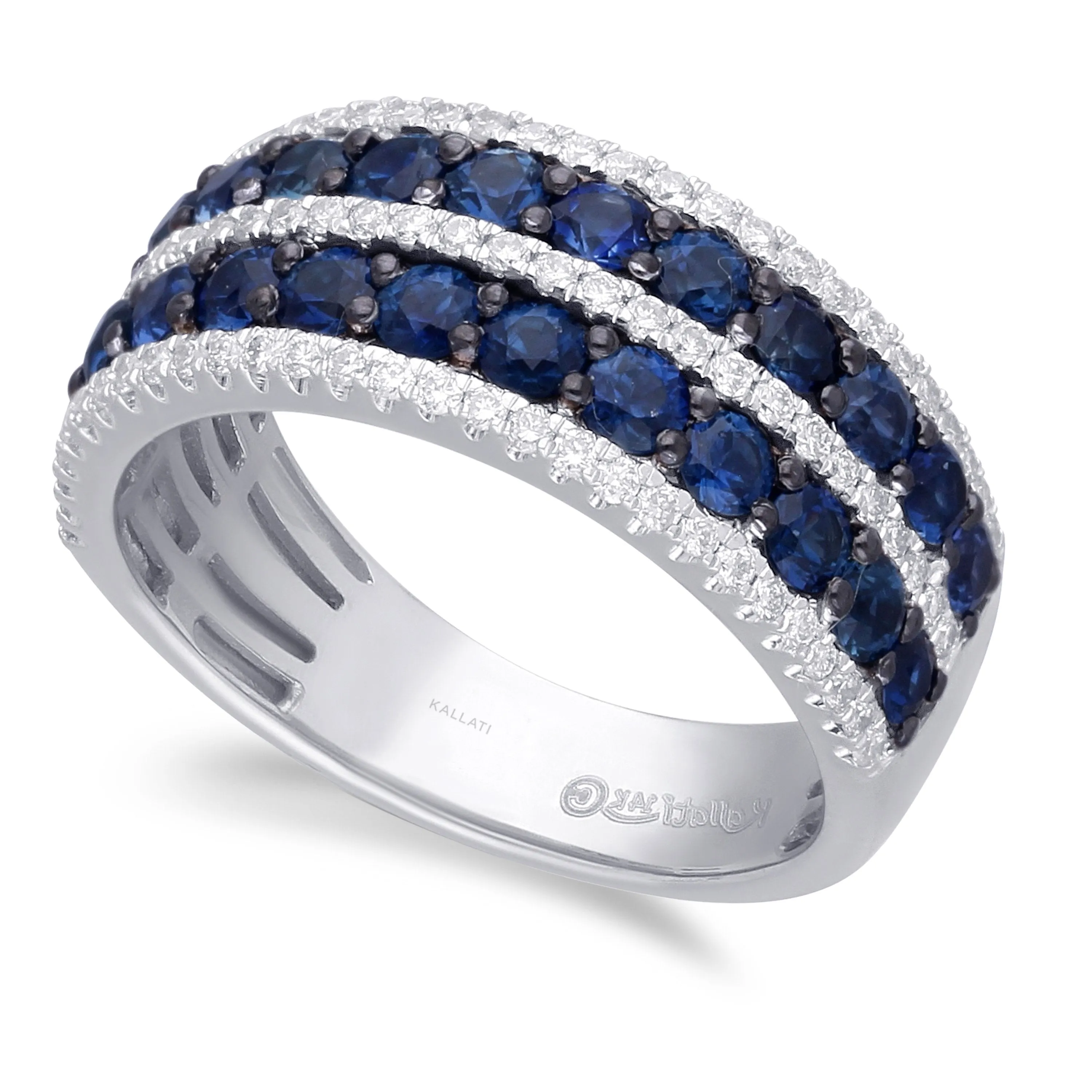 White Gold Sapphire & Diamond Infinite Ring