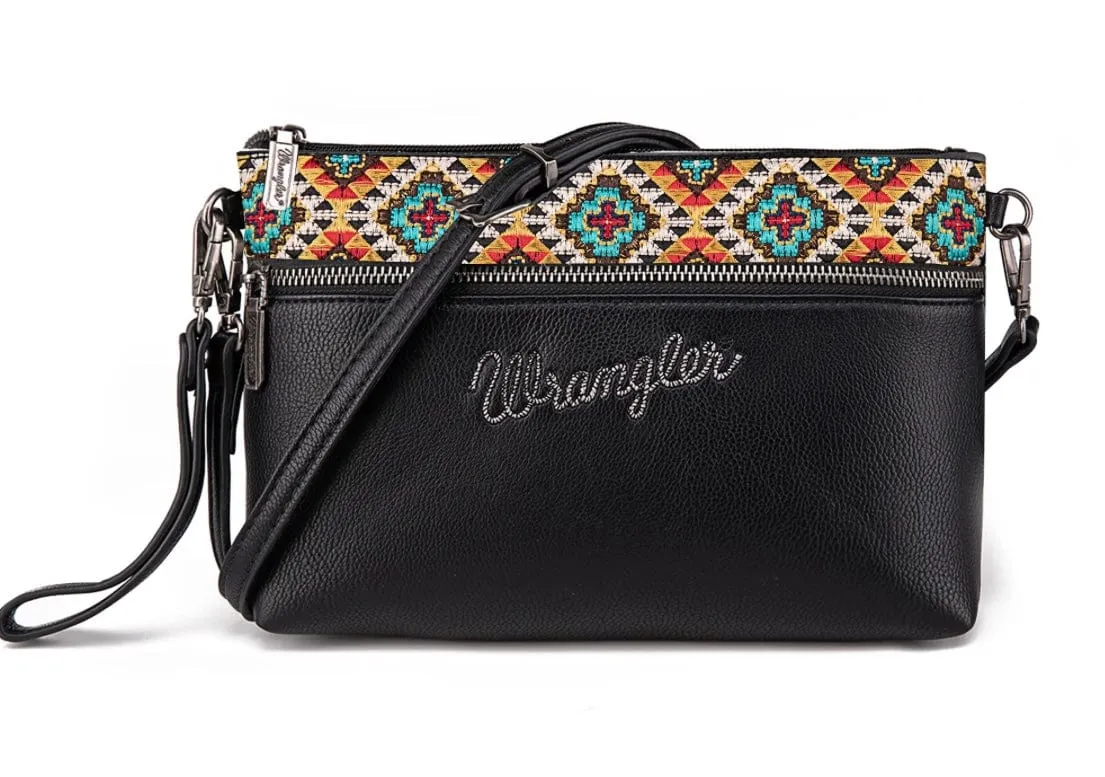 XL Wrangler aztec embroidered WRISTLET crossbody