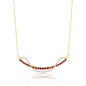 Yellow Gold Ruby & Diamond Infinite Necklace