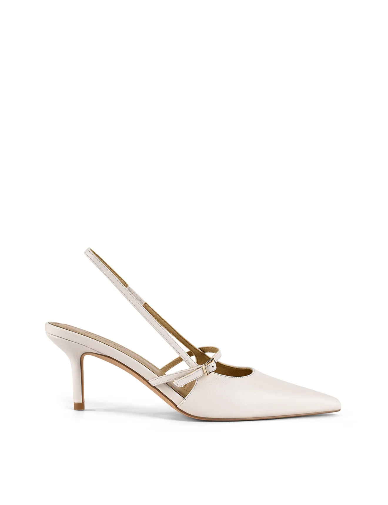 York Slingback Heel - Chalk Leather